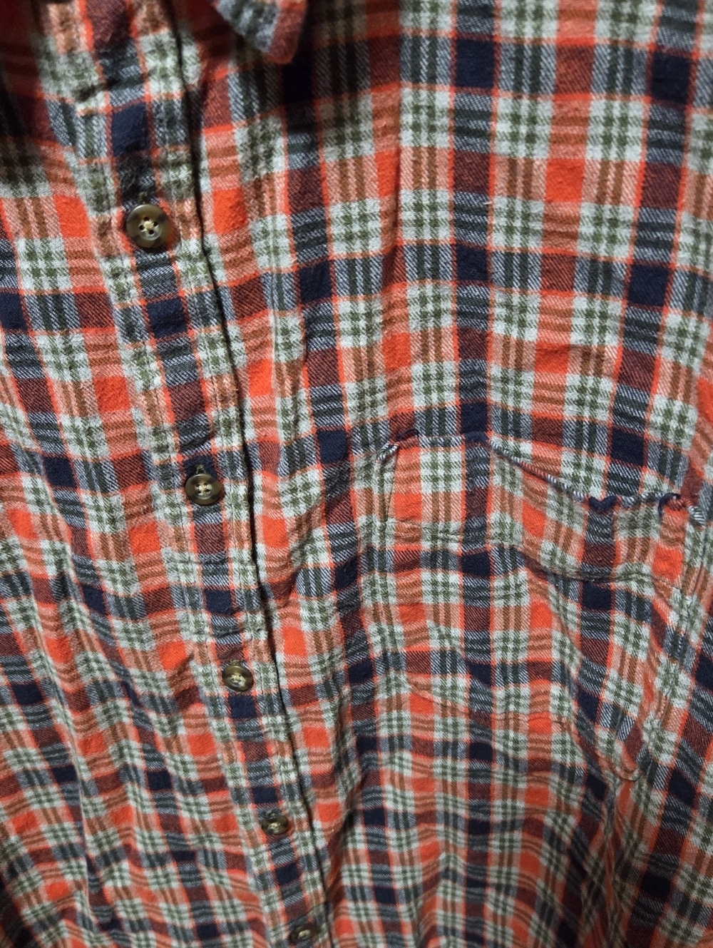 Vintage J Crew Oarsman Red Plaid Flannel Button Shirt Size Large - Picture 3 of 5